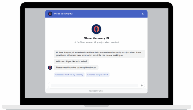 Oleeo VacancyIQ Content Creation AI Assistant