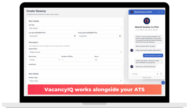 Vacancy content creation overlaid on your ATS