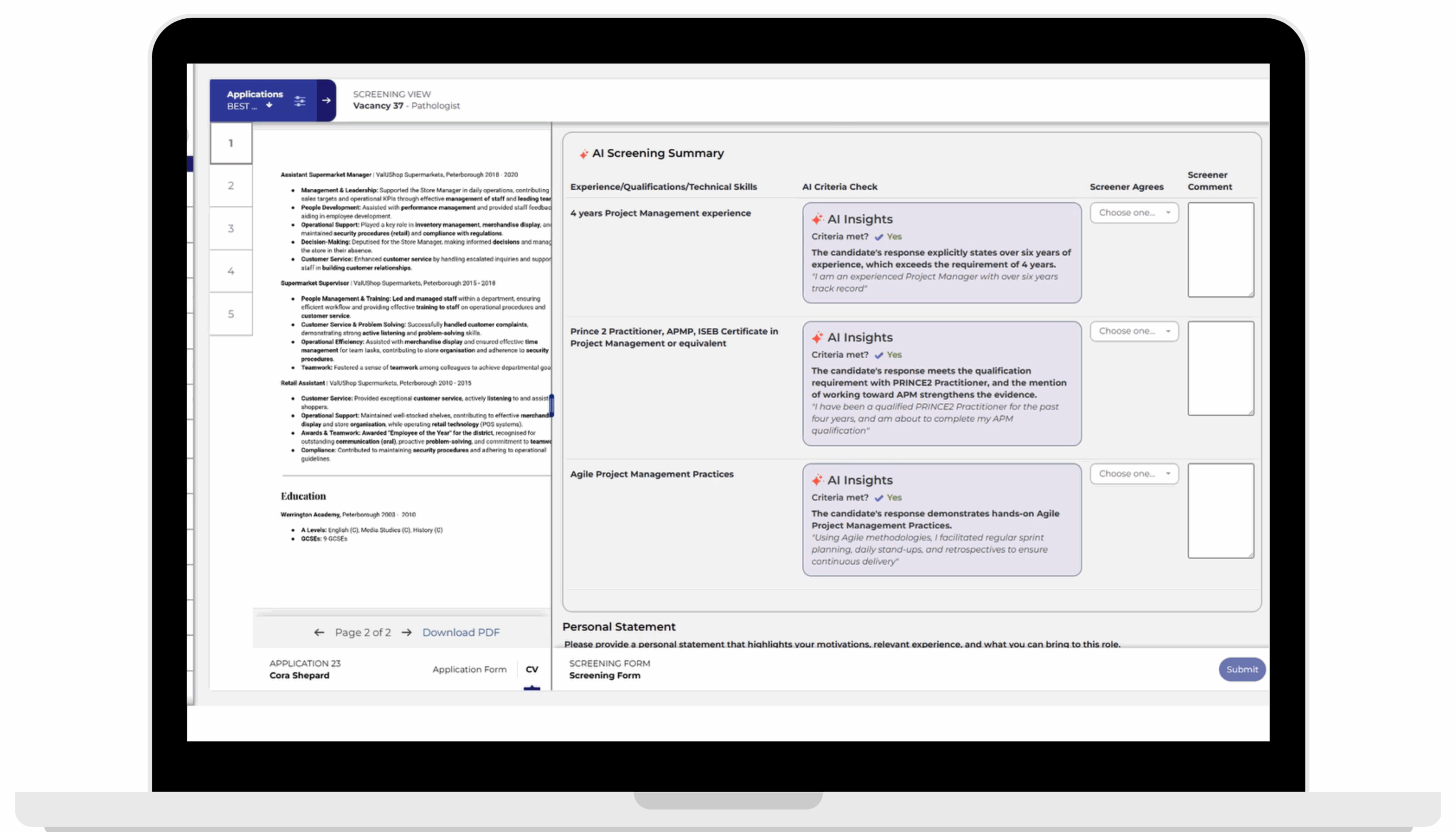 AI Candidate Screening